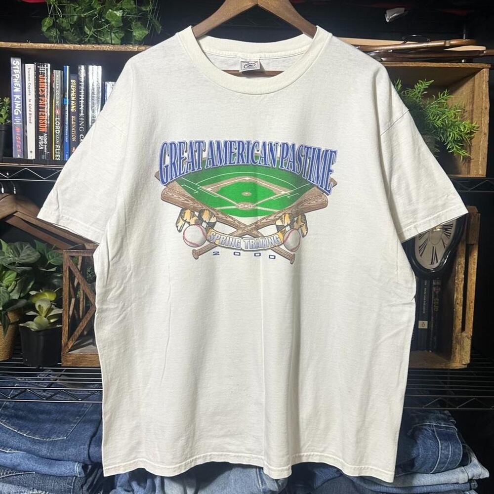 Vintage 2000s Great American Pastime Spring Training Baseball Tee XL MLB Shirt